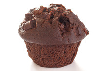 Chocolate Chip Muffin On White Background