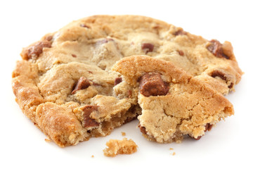 Poster - Large light chocolate chip cookie broken