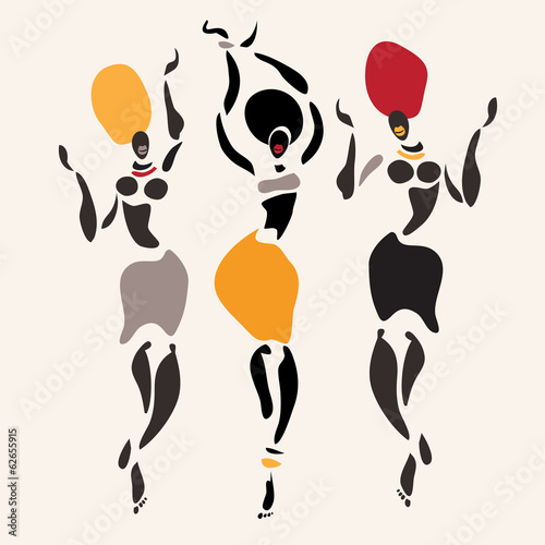 Naklejka dekoracyjna African silhouette set.