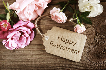 Wall Mural - Happy retirement card with roses