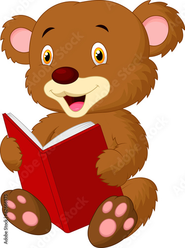 Obraz w ramie Cute bear reading