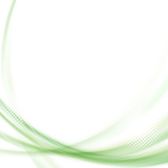 Wall Mural - satin green swoosh line background