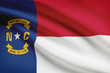 Series of ruffled flags of US states. State of North Carolina.