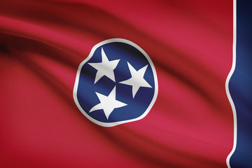 Wall Mural - Series of ruffled flags of US states. State of Tennessee.