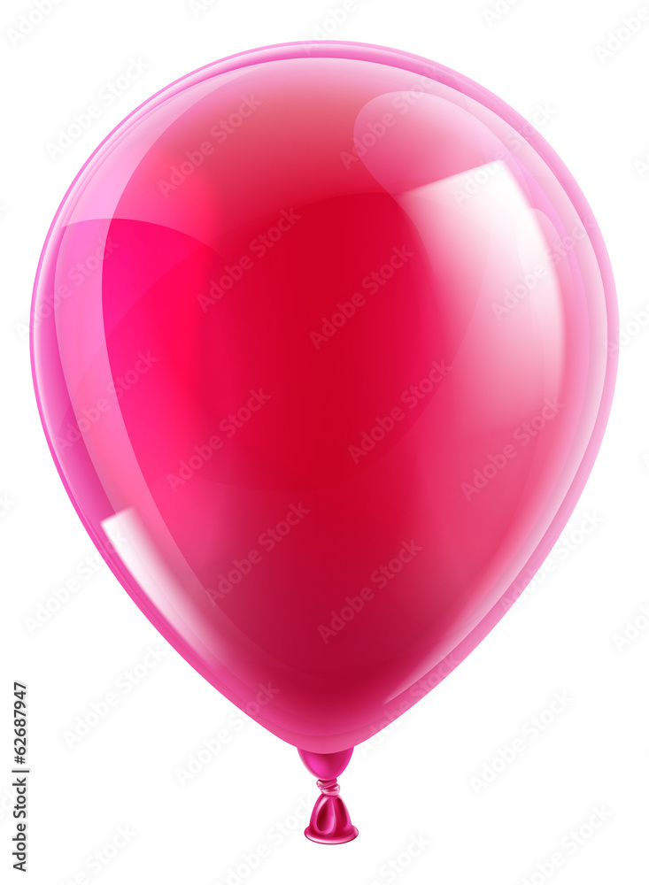 Pink birthday or party balloon - obrazy, fototapety, plakaty 