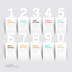 Modern infographics number options template. Vector illustration
