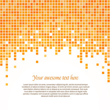 Orange Pixel Background. Vector Illustration.