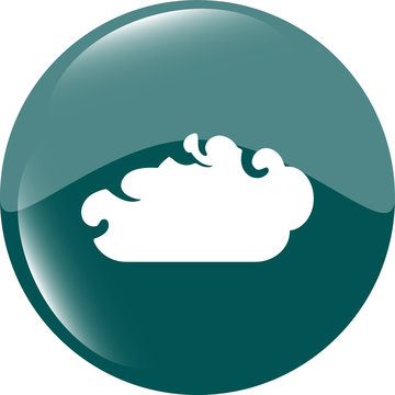 white cloud on internet icon isolated on white