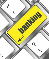 Poster - Keyboard key with enter button banking, business concept