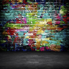 Canvas Print - graffiti brick wall