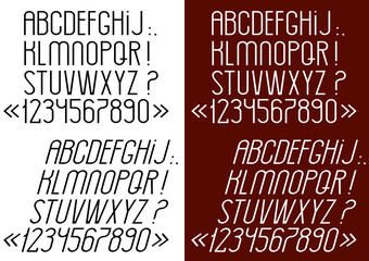 Poster - Slim font, numbers and punctuation marks