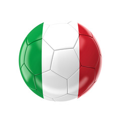 Wall Mural - italy soccer ball isolated white background, flag patriotic