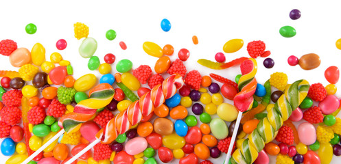 Canvas Print - Different colorful fruit candy close-up