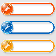 Leinwandbilder - set of three vector abstract buttons with spanner