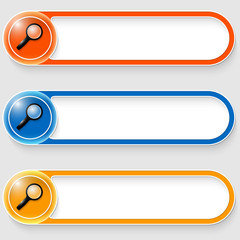 Leinwandbilder - set of three vector abstract buttons with magnifier