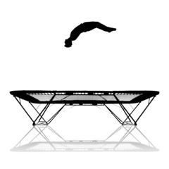 Wall Mural - silhouette on trampoline