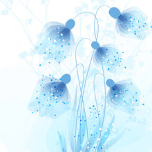 Vector Background With Blue Flowers