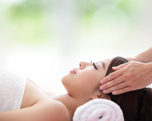 Poster - beautiful woman receiving massage