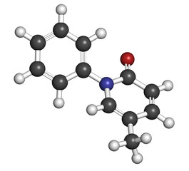 Wall Mural - Pirfenidone idiopathic pulmonary fibrosis (IPF) drug molecule.