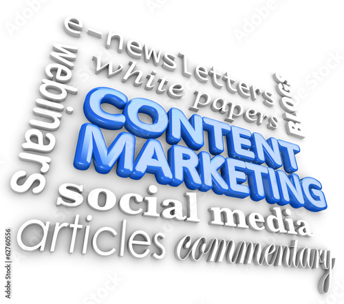 Naklejka na meble Content Marketing Word 3D Collage Digital Business Communication