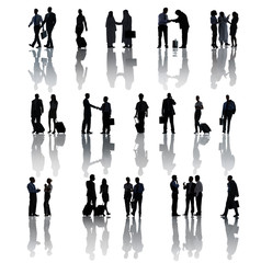 Wall Mural - Silhouette Of Business People Traveling