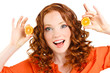 © GTeam - Portrait of a beautiful young woman with red hair oranges