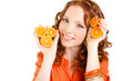 © GTeam - Portrait of a beautiful young woman with red hair oranges
