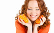 © GTeam - Portrait of a beautiful young woman with red hair oranges