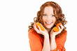 © GTeam - Portrait of a beautiful young woman with red hair oranges