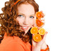 © GTeam - Portrait of a beautiful young woman with red hair oranges