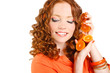 © GTeam - Portrait of a beautiful young woman with red hair oranges