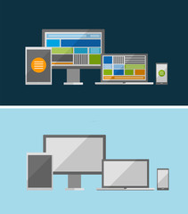 Wall Mural - Vector responsive ui flat design concept
