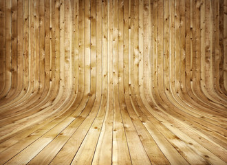 Old curved wooden background