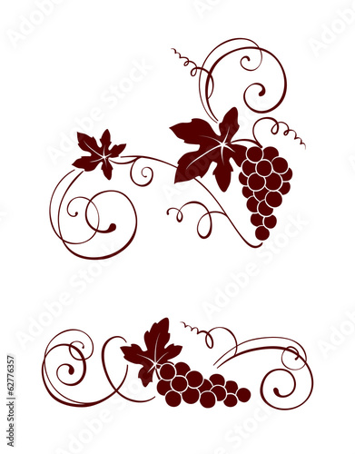 Naklejka - mata magnetyczna na lodówkę Design element - vine with swirls