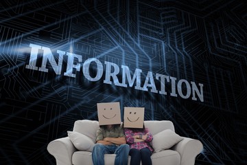 Aufkleber - Information against futuristic black and blue background