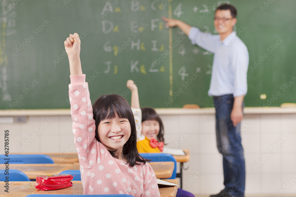 School children in classroom at lesson