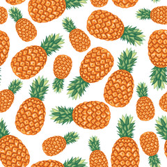 Sticker - Pineapples fruit pattern seamless