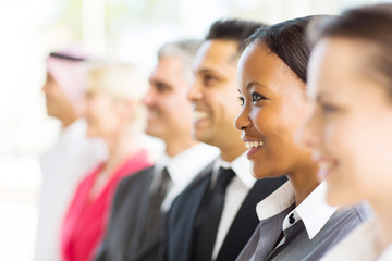 Wall Mural - group of businesspeople looking away