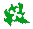 Lombardy flag map banner Lombardia