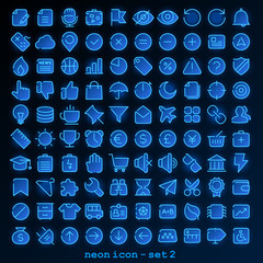 Wall Mural - Neon line icon - set 2