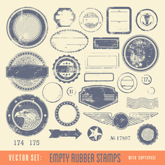 empty rubber stamps with copyspace for your text