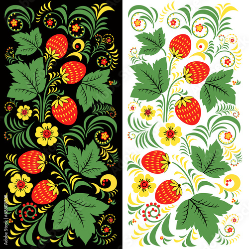 Naklejka dekoracyjna vector pattern khokhloma Russian