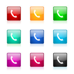 Poster - phone vector icons colorful set