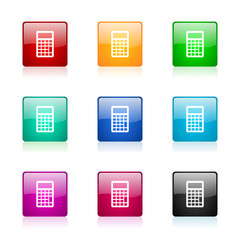 Poster -  calculator vector icons colorful set