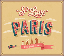 Vintage Greeting Card From Paris - France.