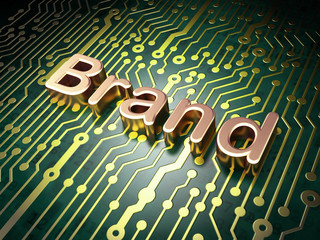 marketing concept: brand on circuit board background