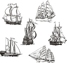 Sketches Of Sailing Ships