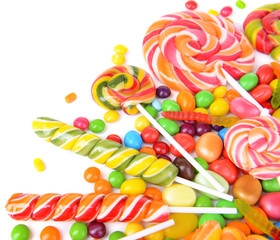 Wall Mural - Different colorful fruit candy close-up