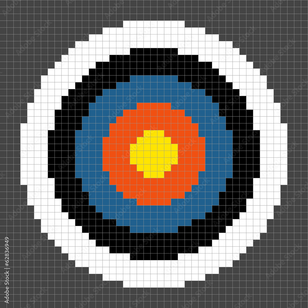 8-bit Pixel-art Archery Target Stock Vector | Adobe Stock