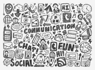 Poster - doodle communication background